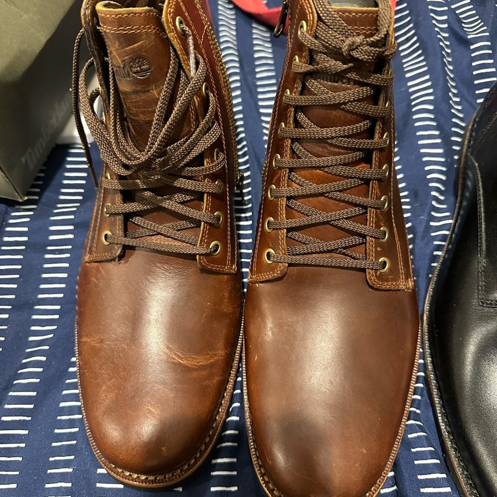 Timberland Men's Kendrick Rich Brown Leather Boots size 10- brand new never worn